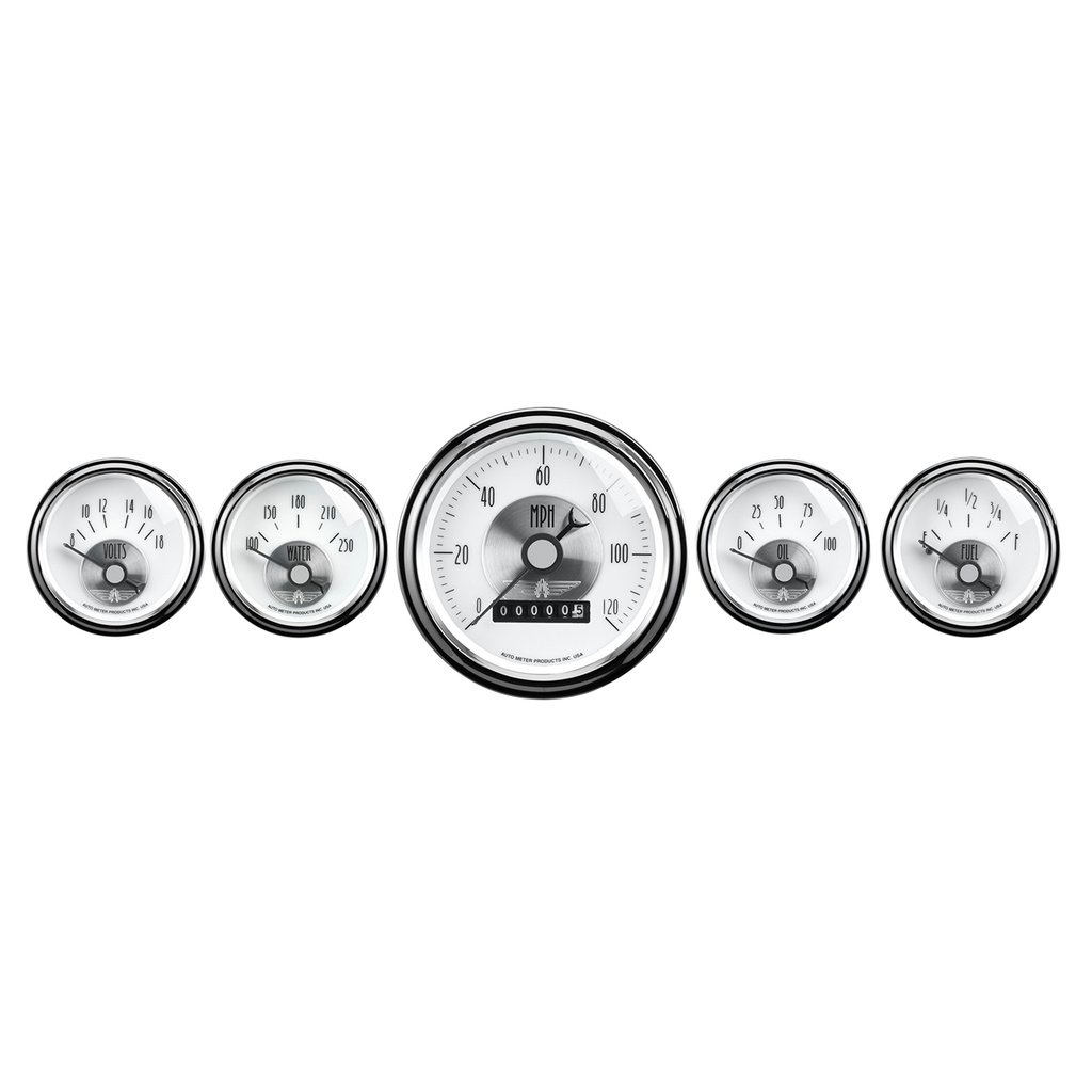 5-teiliges Messgeräte-Kit, 3-3/8" & 2-1/16", Elec. Speedo W/ Wheel Odo, Prestige Pearl