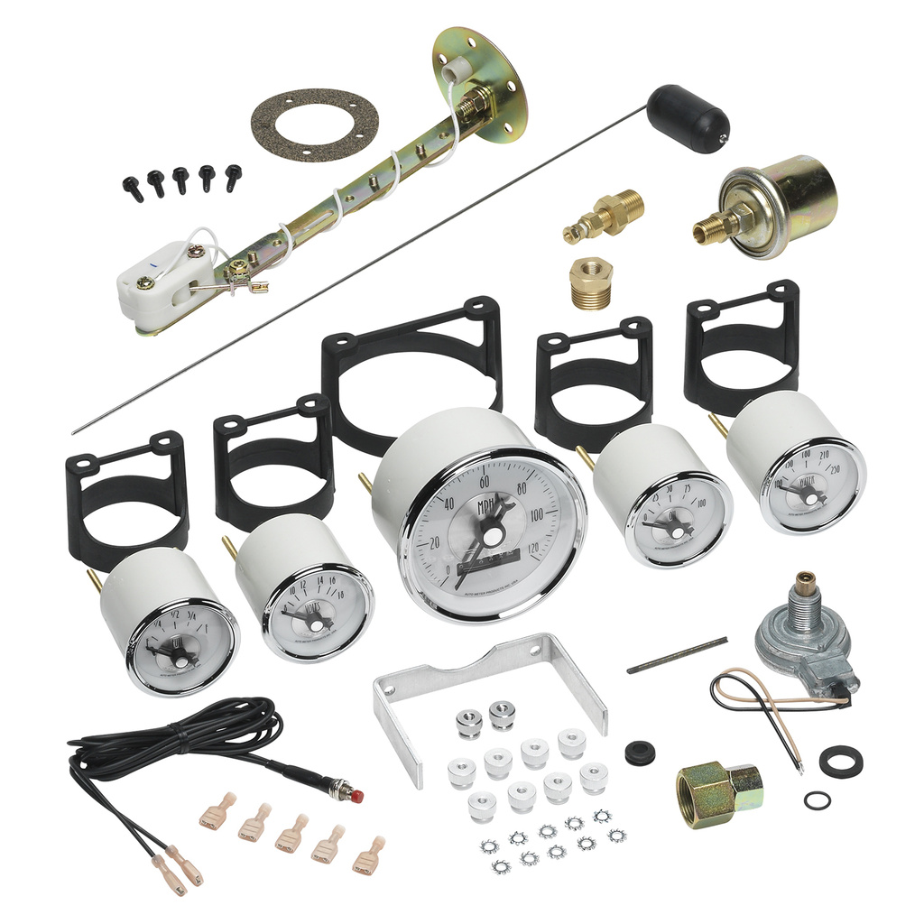 5-teiliges Messgeräte-Kit, 3-3/8" & 2-1/16", Elec. Speedo W/ Wheel Odo, Prestige Pearl