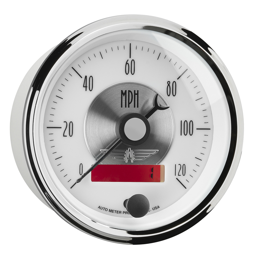 3-3/8" Drehzahlmesser, 0-120 Mph, Prestige Pearl