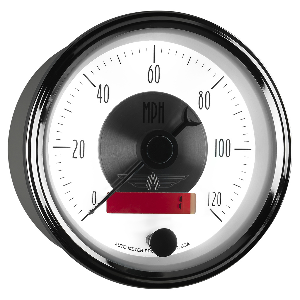 3-3/8" Drehzahlmesser, 0-120 Mph, Prestige Pearl