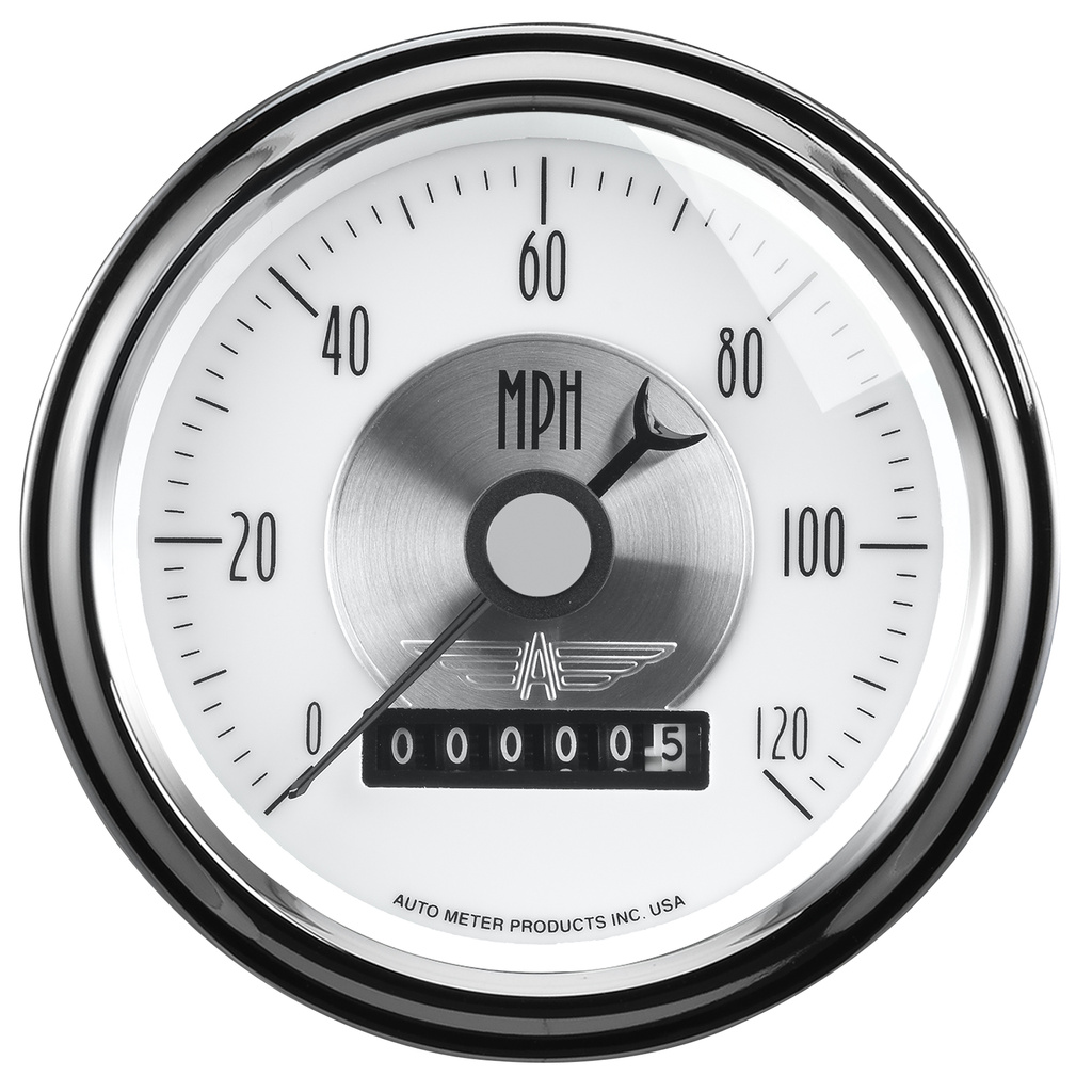 3-3/8" Drehzahlmesser, 0-120 Mph, Prestige Pearl