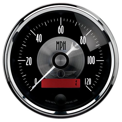 3-3/8" Drehzahlmesser, 0-120 Mph, Prestige Black Diamond