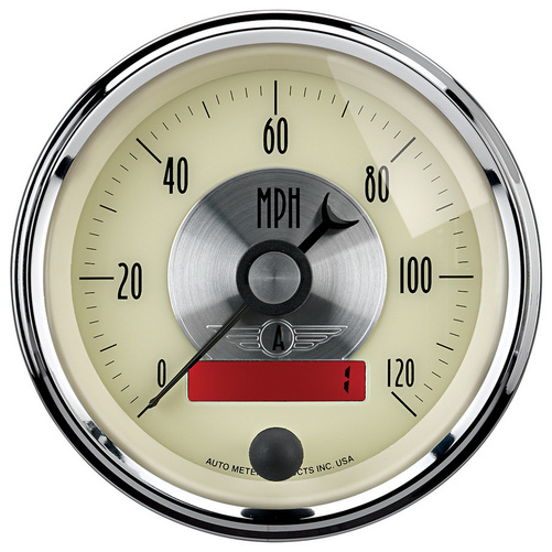 3-3/8" Drehzahlmesser, 0-120 Mph, Prestige Antique Ivory