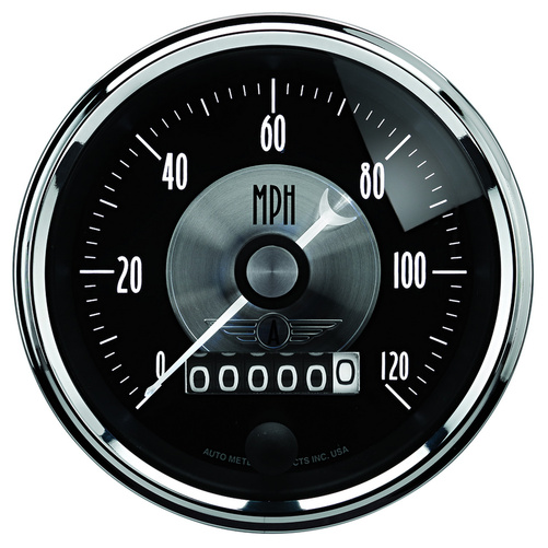3-3/8" Drehzahlmesser, 0-120 Mph, Prestige Black Diamond