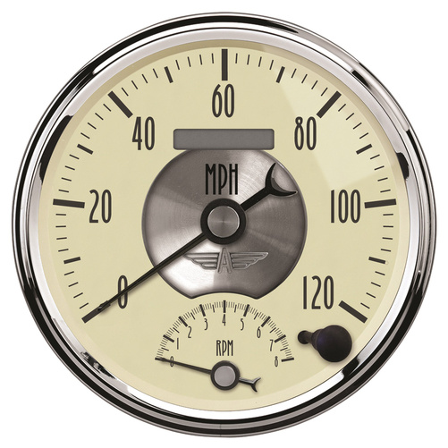 5" Drehzahlmesser/Drehzahlmesser Combo, 8k Rpm/120 Mph, Prestige Antique Ivory