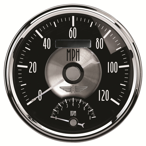 5" Drehzahlmesser/Drehzahlmesser Combo, 8k Rpm/120 Mph, Prestige Black Diamond