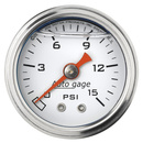 1-1/2" Druck, 0-15 Psi, White