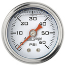 1-1/2" Druck, 0-60 Psi, White