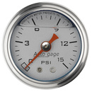 1-1/2" Druck, 0-15 Psi, Silver