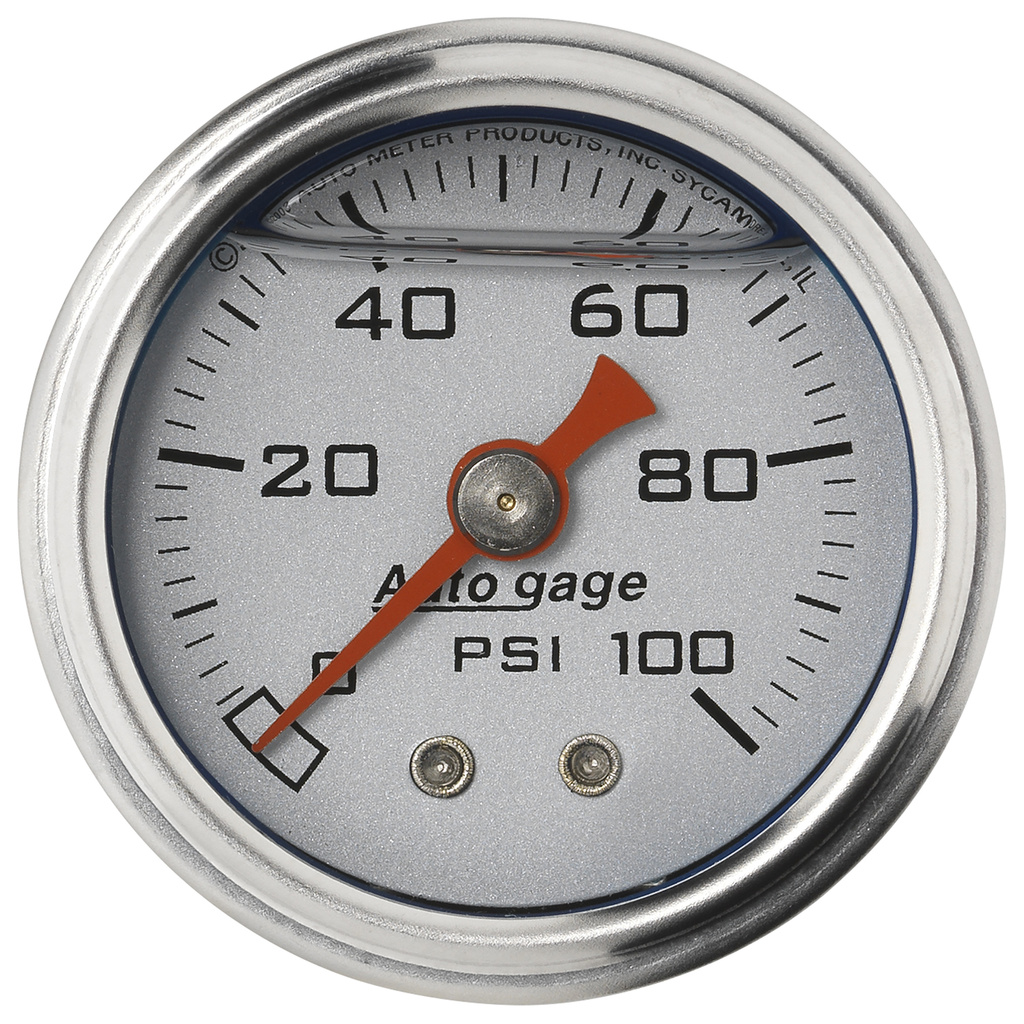 1-1/2" Druck, 0-100 Psi, Silver
