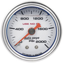 1-1/2" Druck, 0-2,000 Psi, White