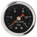 1-1/2" Druck, 0-15 Psi, Black