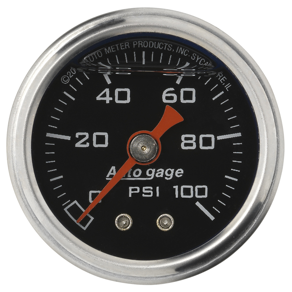 1-1/2" Druck, 0-100 Psi, Black