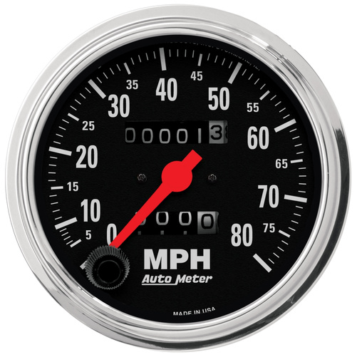 3-3/8" Drehzahlmesser, 0-80 Mph, Traditional Chrome