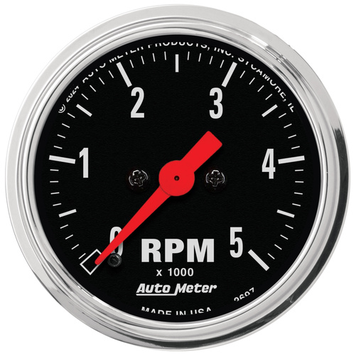 2-1/16" In-Dash Drehzahlmesser, 0-5,000 Rpm, Traditional Chrome