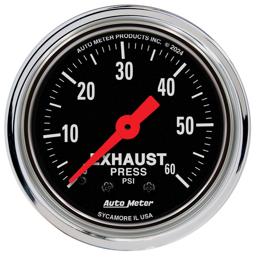 2-1/16" Abgasdruck, 0-60 Psi, Traditional Chrome