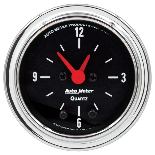 2-1/16" Uhr, 12-Stunden, Traditional Chrome