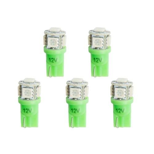 Led Bulb, Replacement, T3 Wedge, Green, 5 Pack