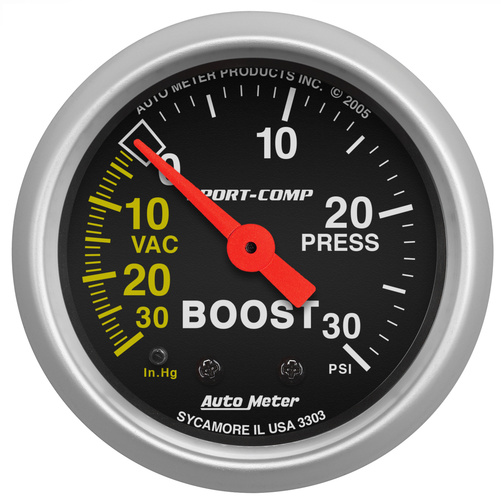2-1/16" Boost/Vakuum, 30 In Hg/30 Psi, Sport-Comp