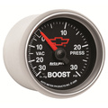 2-1/16" Boost/Vakuum, 30 In Hg/30 Psi, Chevy Red Bowtie, Black