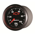 2-1/16" Öldruck, 0-100 Psi, Chevy Red Bowtie, Black