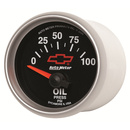 2-1/16" Öldruck, 0-100 Psi, Chevy Red Bowtie, Black