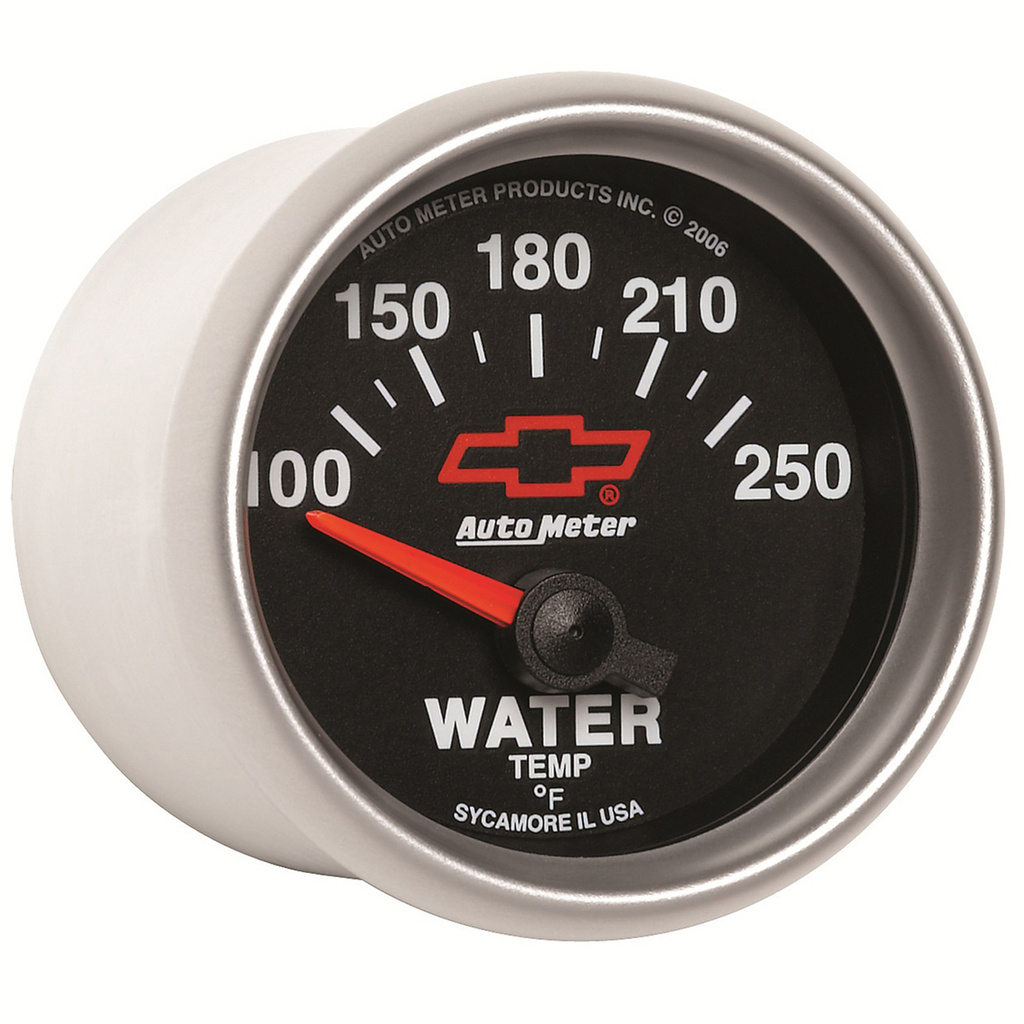 2-1/16" Wassertemperatur, 100-250 °F, Chevy Red Bowtie, Black