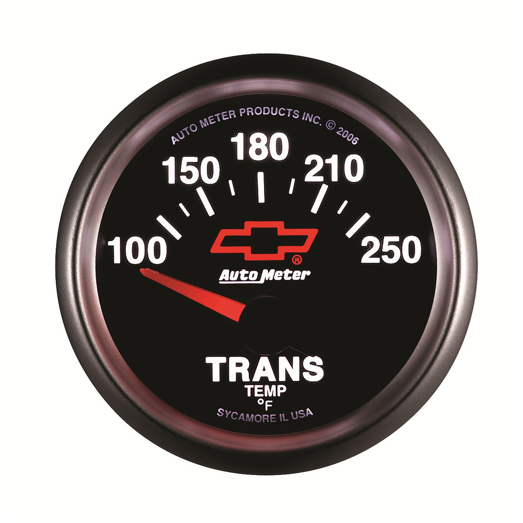 2-1/16" Getriebetemperatur, 100-250 °F, Chevy Red Bowtie, Black