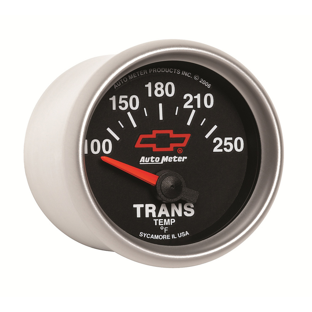 2-1/16" Getriebetemperatur, 100-250 °F, Chevy Red Bowtie, Black