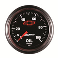 2-1/16" Öldruck, 0-100 Psi, Chevy Red Bowtie, Black