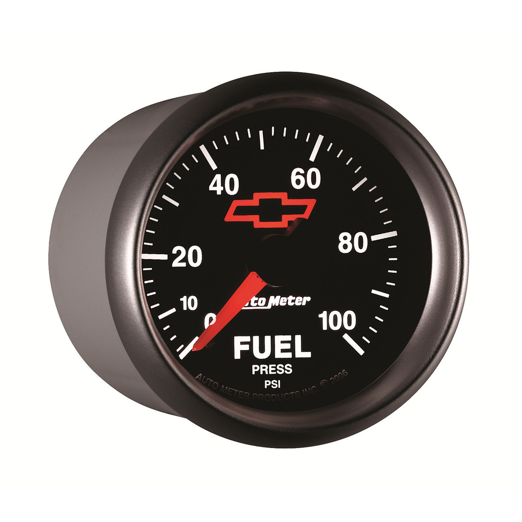 2-1/16" Kraftstoffdruck, 0-100 Psi, Chevy Red Bowtie, Black