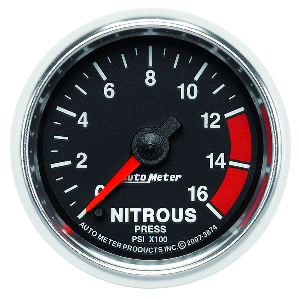 2-1/16" Nitrous Druck, 0-1600 Psi, Gs