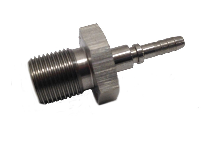 Pressnippel Bremsanschluss männlich 1/8 NPT Edelstahl (kein Drehgelenk)