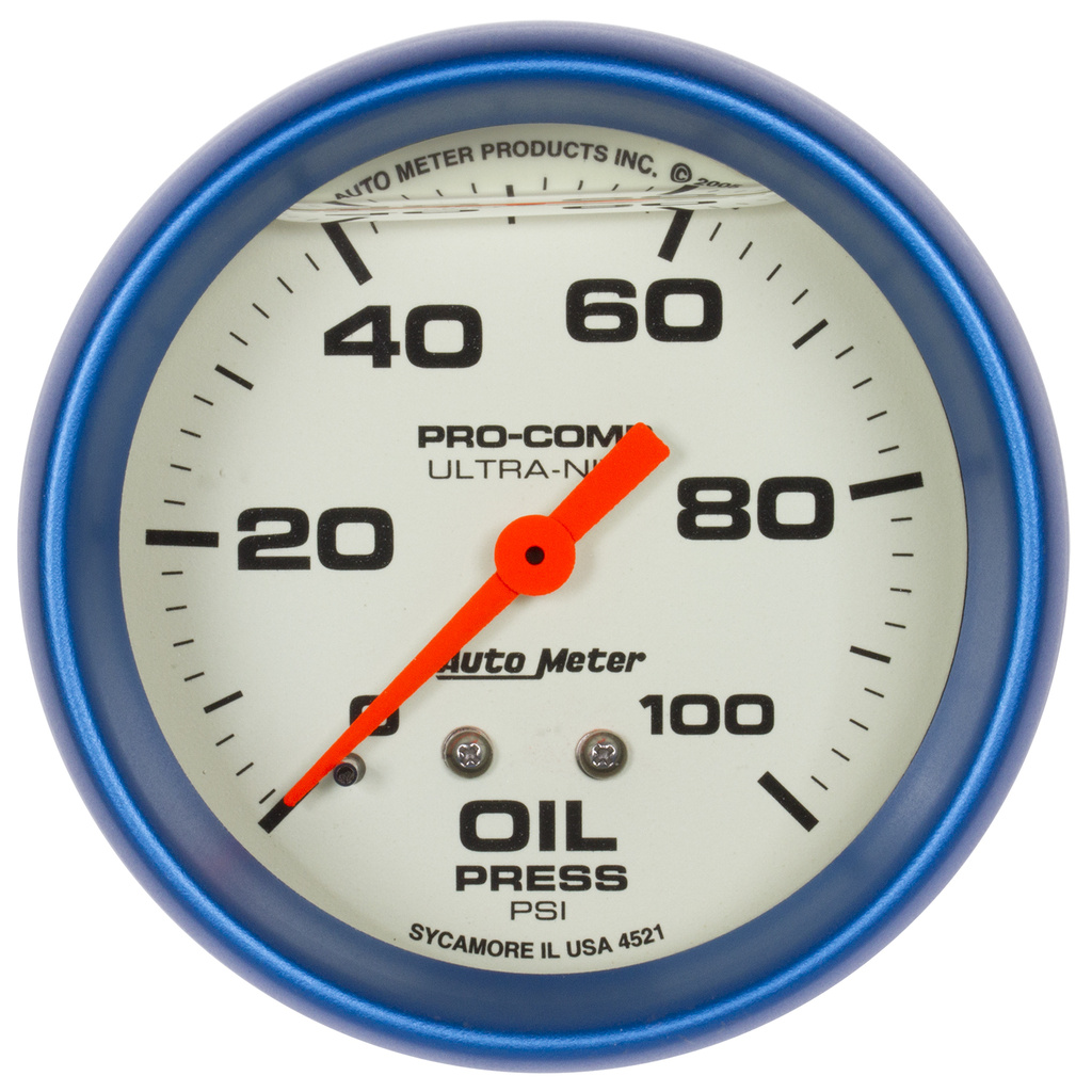 2-5/8" Öldruck, 0-100 Psi, Liquid Filled, Ultra-Nite