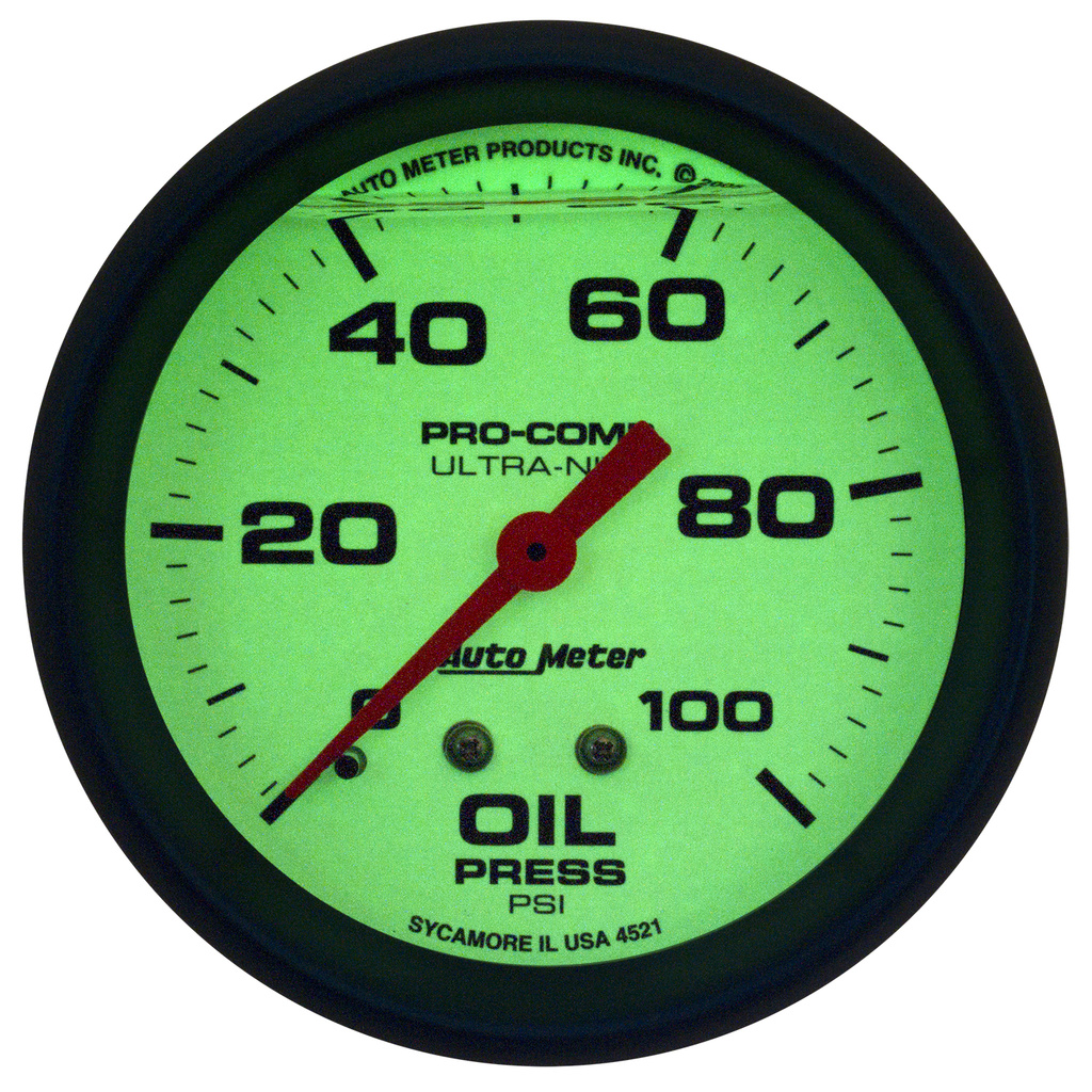 2-5/8" Öldruck, 0-100 Psi, Liquid Filled, Ultra-Nite