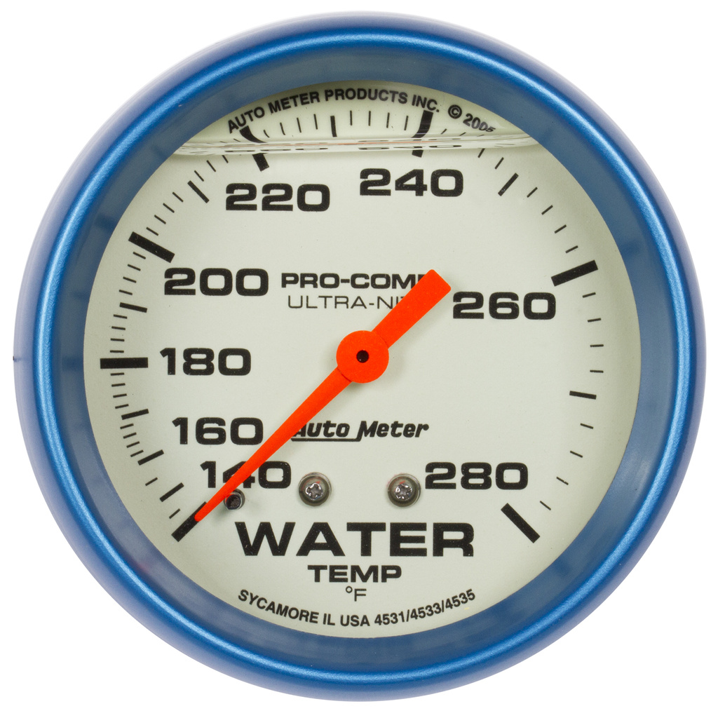 2-5/8" Wassertemperatur, Liquid Filled, 140-280 °F, Ultra-Nite