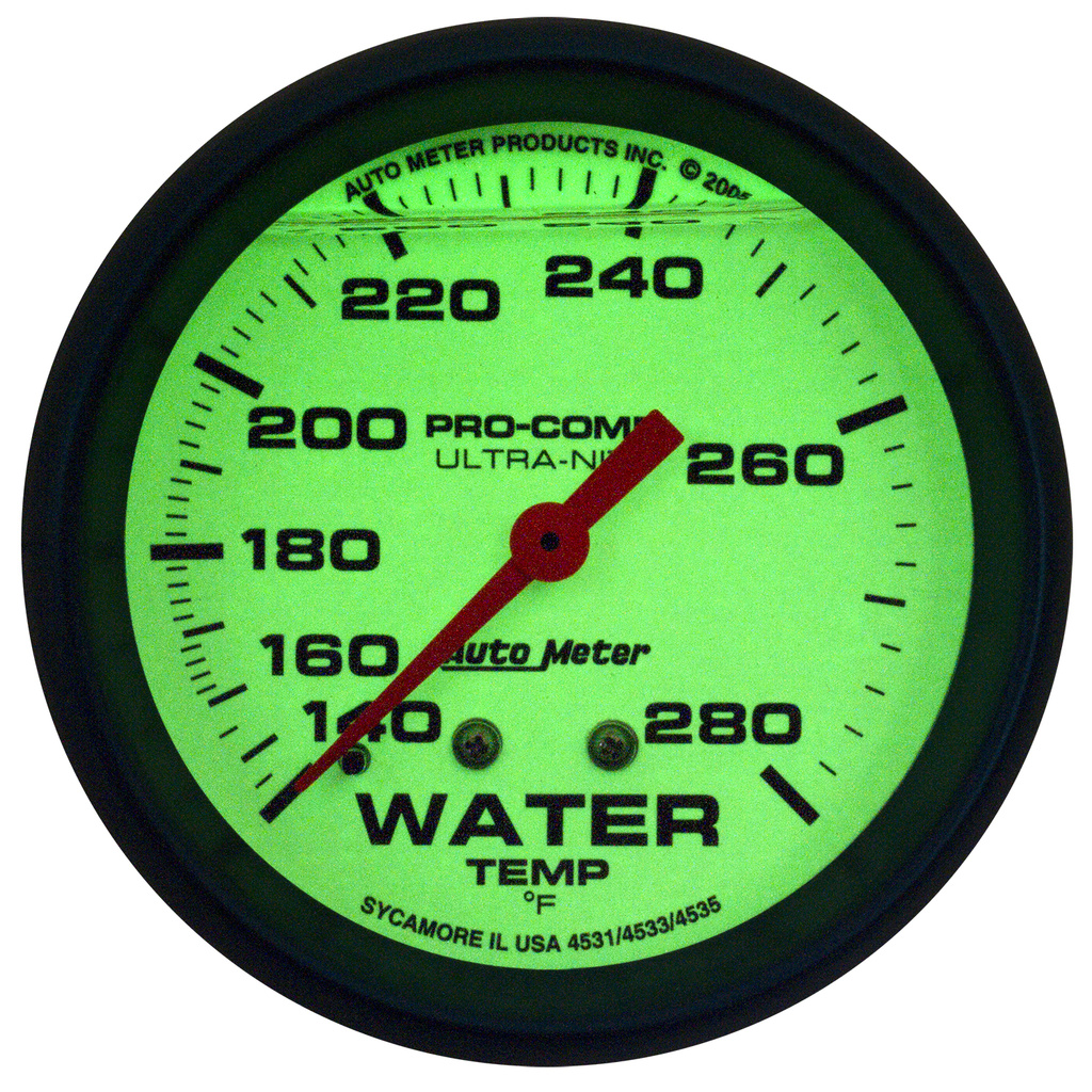2-5/8" Wassertemperatur, 140-280 °F, Liquid Filled, Ultra-Nite