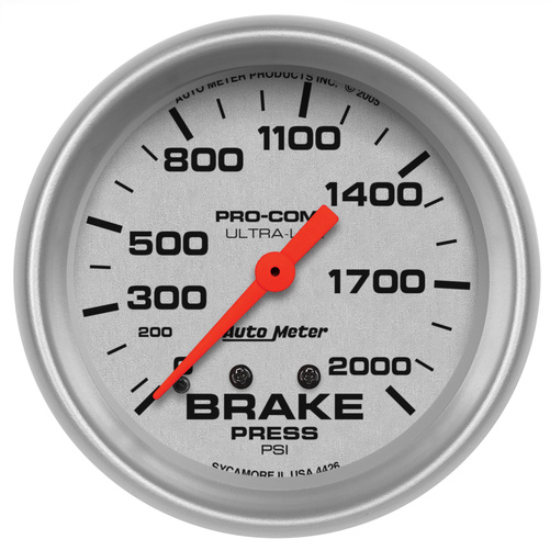 2-5/8" Brake Druck, 0-2000 Psi, Ultra-Lite