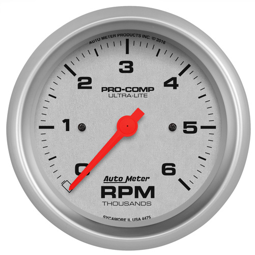 3-3/8" In-Dash Drehzahlmesser, 0-6,000 Rpm, Ultra-Lite