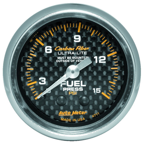 2-1/16" Kraftstoffdruck, 0-15 Psi, Carbon Fiber