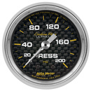 2-1/16" Druck, 0-200 Psi, Carbon Fiber