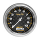 3-3/8" In-Dash Drehzahlmesser, 0-10,000 Rpm, Carbon Fiber