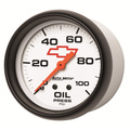 2-5/8" Öldruck, 0-100 Psi, Chevy Red Bowtie, White