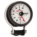 3-3/4" Sockel Drehzahlmesser, 0-8,000 Rpm, Chevy Red Bowtie, White