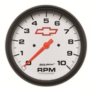 5" In-Dash Drehzahlmesser, 0-10,000 Rpm, Chevy Red Bowtie, White