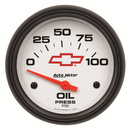 2-5/8" Öldruck, 0-100 Psi, Chevy Red Bowtie, White
