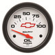 2-5/8" Öldruck, 0-100 Psi, Chevy Red Bowtie, White