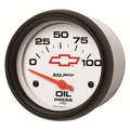 2-5/8" Öldruck, 0-100 Psi, Chevy Red Bowtie, White