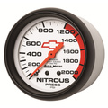 2-5/8" Nitrous Druck, 0-2000 Psi, Chevy Red Bowtie, White
