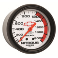2-5/8" Nitrous Druck, 0-2000 Psi, Chevy Red Bowtie, White